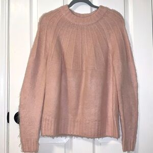 NWOT ASOS Design sweater w/ stitch yoke detail in light pink SZ 6 scoop neck